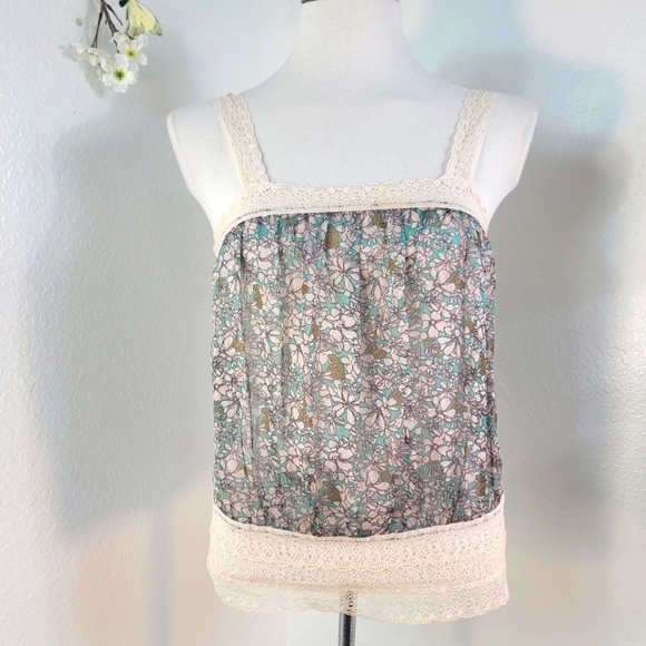 WISH ROMANTIC LACE SHEER SILKY FEEL VINTAGE INSPIRED FLORAL WOMEN'S SIZE XS - Picture 1 of 16